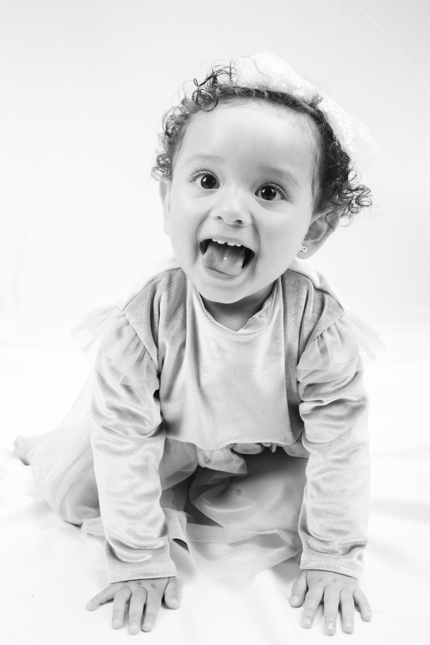 Retrato infantil en blanco y negro